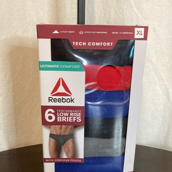 REEBOK TECH COMFORT PREFORMANCE LOW RISE MENS BREIFS NEW  ULTIMATE COMFORT 6 pck - Picture 1 of 4